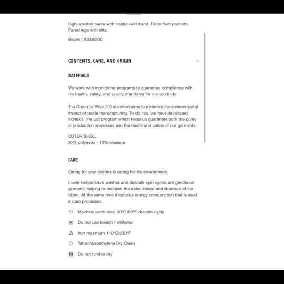 Zara brown velvet flared high waisted pants Sz S NWT - Picture 4 of 10